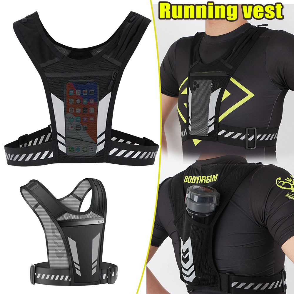 Hydration Vest - Night Running Reflective Hydration Vest Large