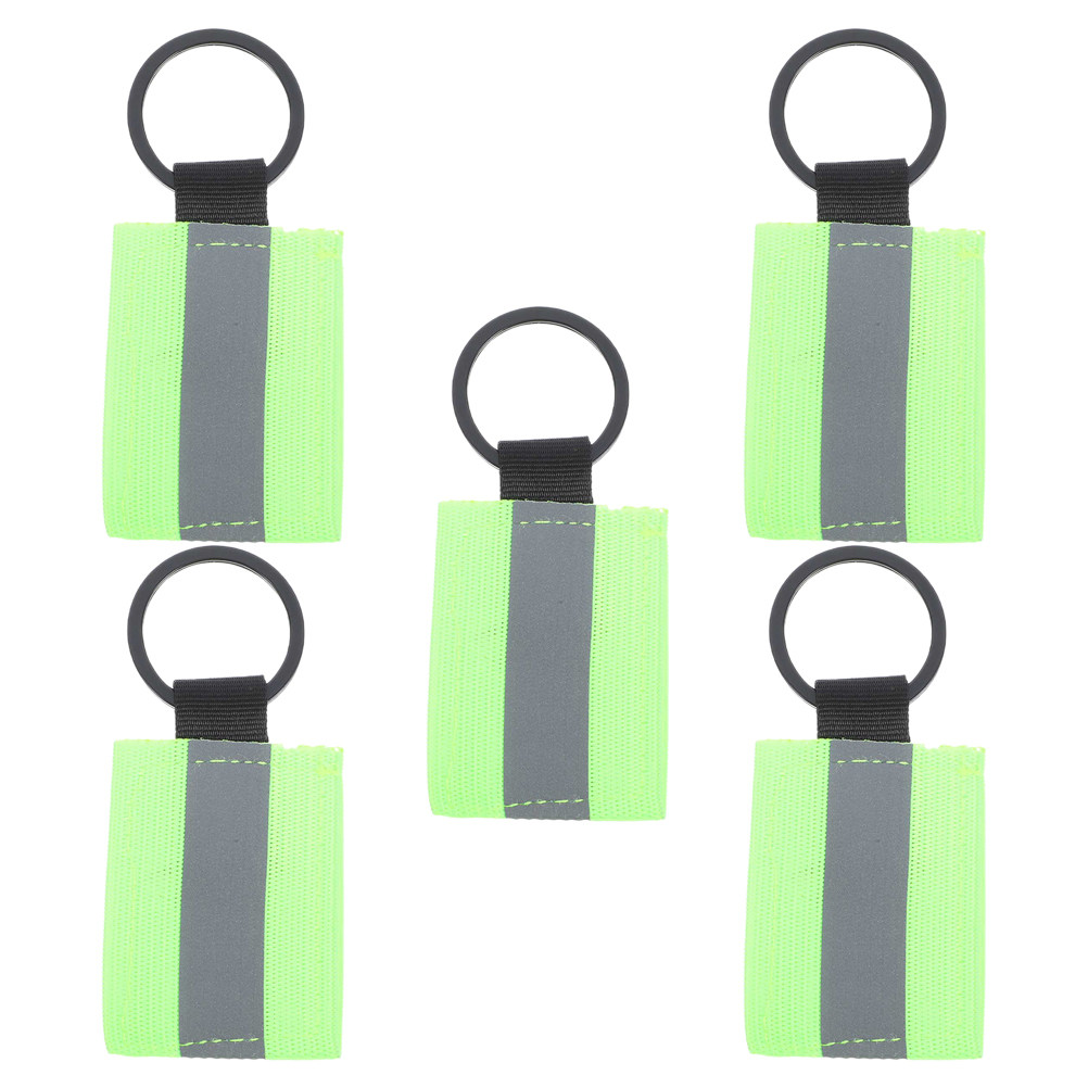 Running Visibility Gear - 5Pcs Double Sided Reflective Keychain Tags