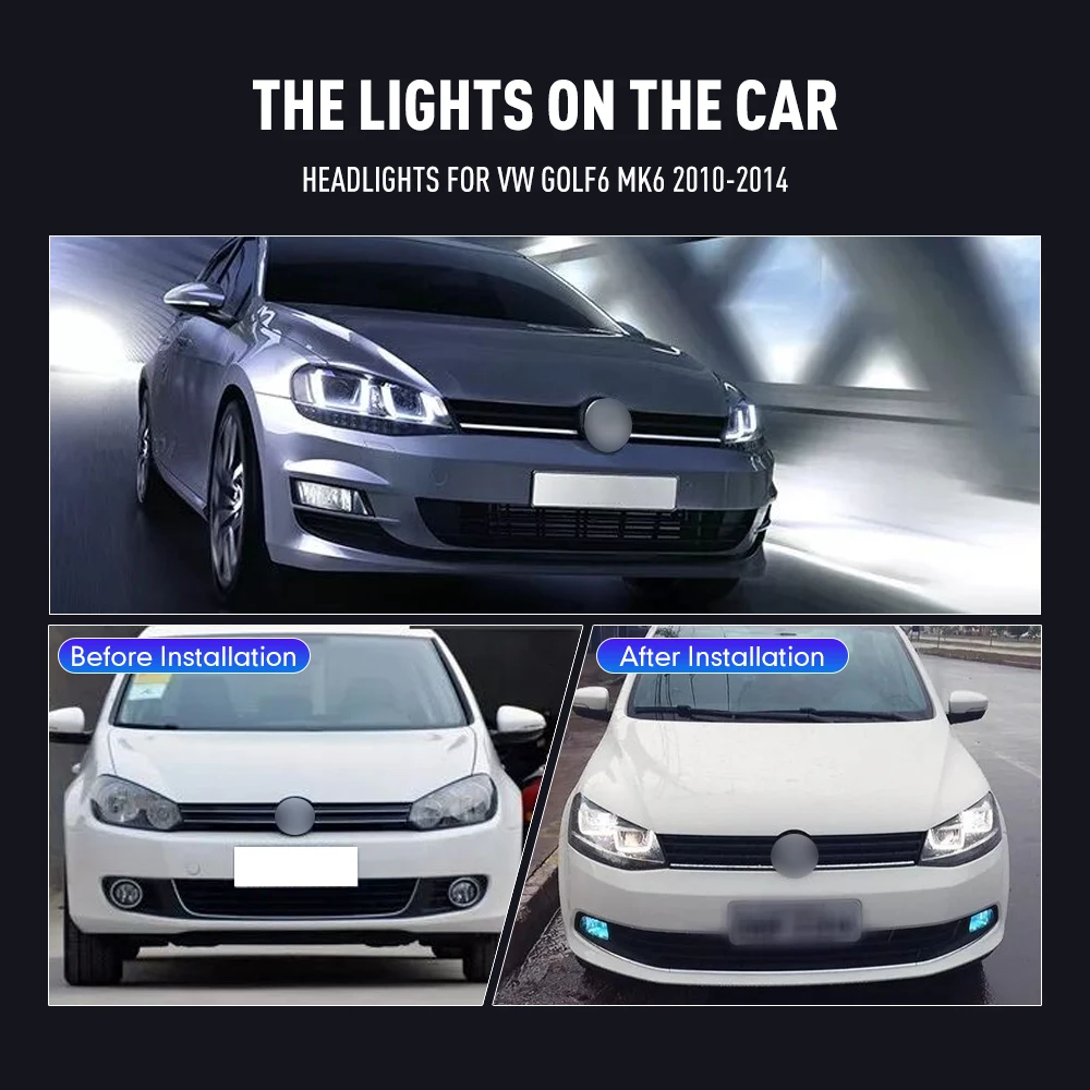 Running Headlamp - 2PCs Car Styling Head Lamp for