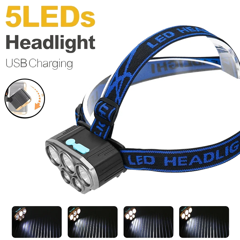 Rechargeable 5 LED Headlight U - огляд і ціна Running Headlamp