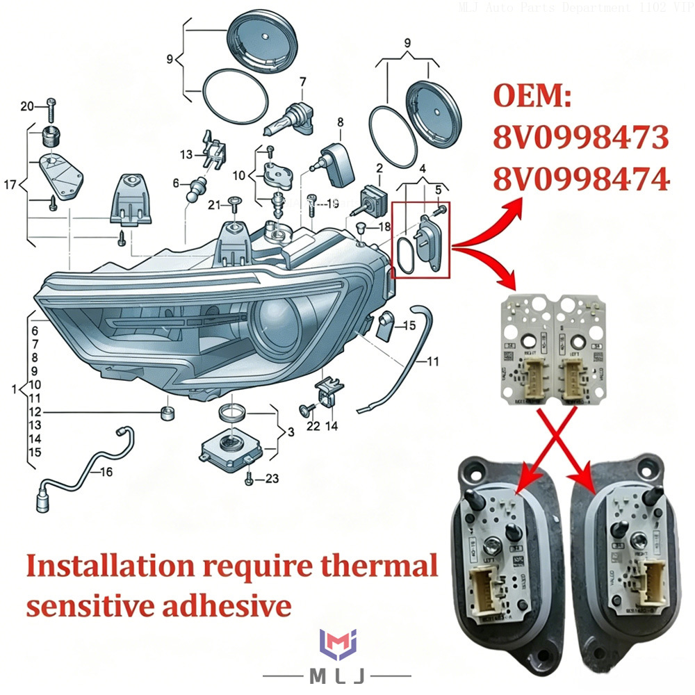 8V0998473 8V0998474 White DRL  - огляд і ціна Running Headlamp