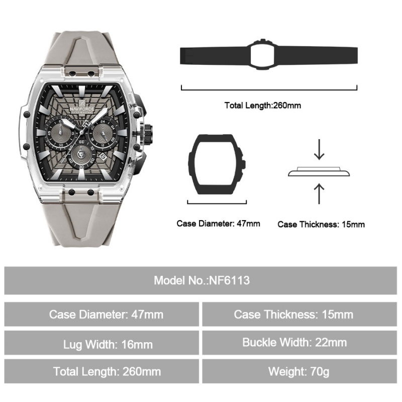 NF6113 NAVIFORCE Men's Multifu - огляд і ціна Running Watch