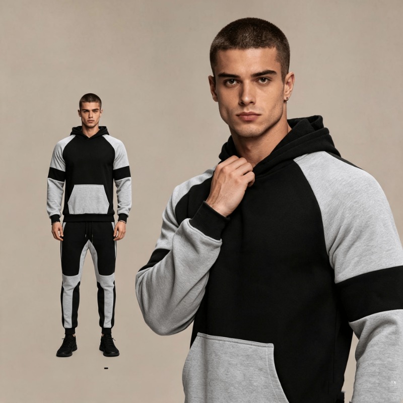 Men Color Block Hoodie And Jog - огляд і ціна Joggers Pants
