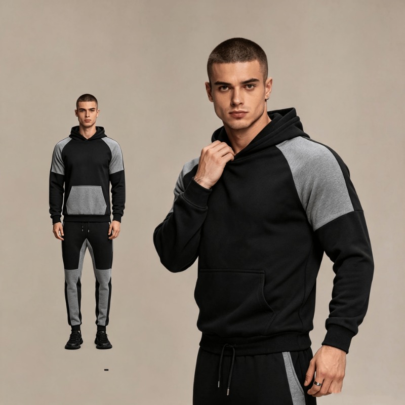 Men Color Block Hoodie And Jog - огляд і ціна Joggers Pants