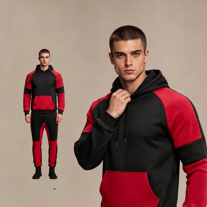 Men Color Block Hoodie And Jog - огляд і ціна Joggers Pants