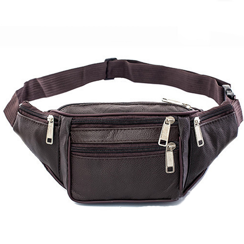 Leather Men Waist Chest Bag Th - огляд і ціна Running Belt